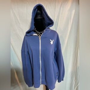 Missguided Blue Hoodie women size 8 it’s oversized see measurements